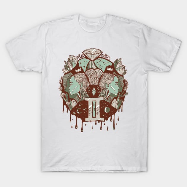 Rust Sage Mystic Gemini T-Shirt by kenallouis